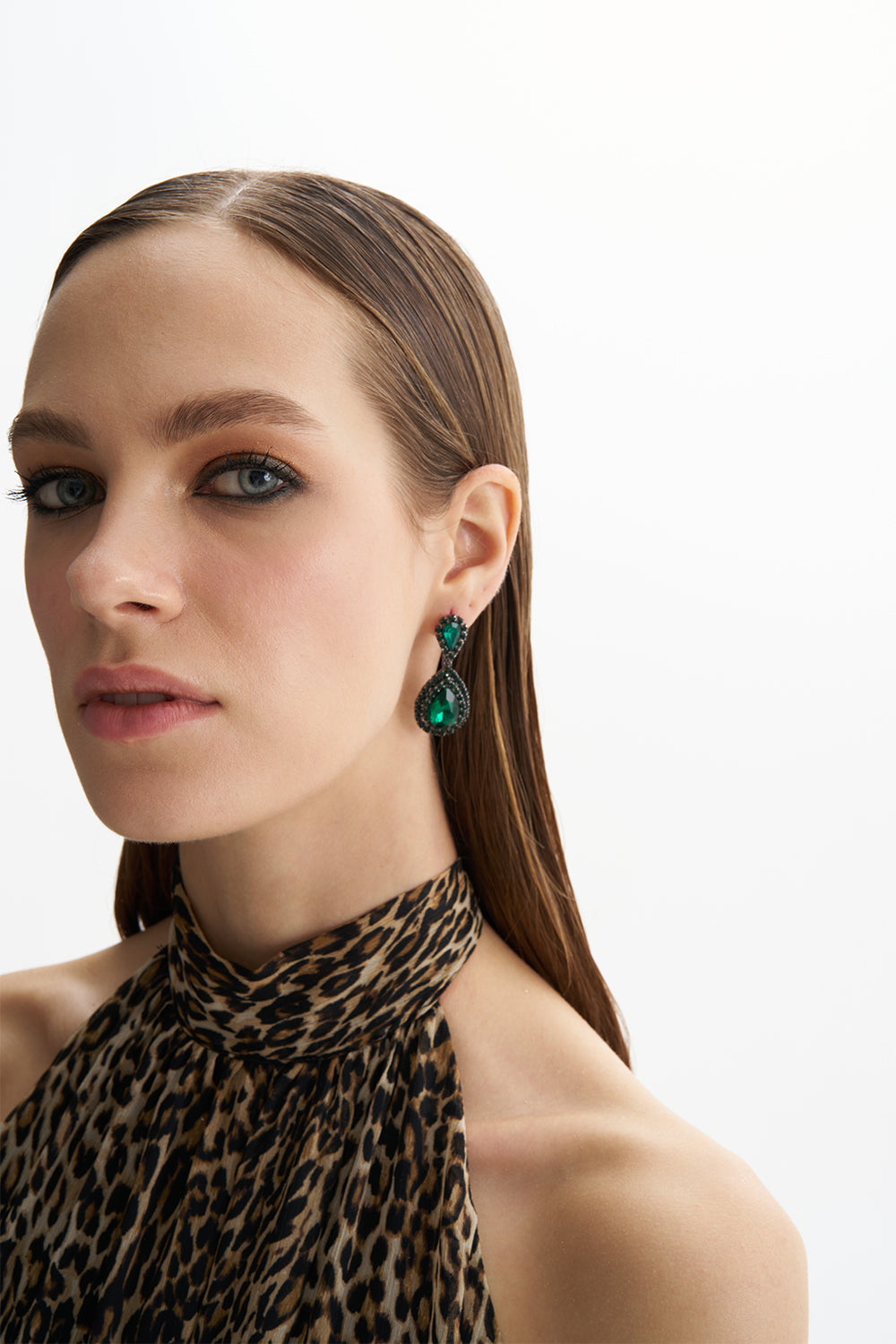 Nicole Green Crystal Drop Earring