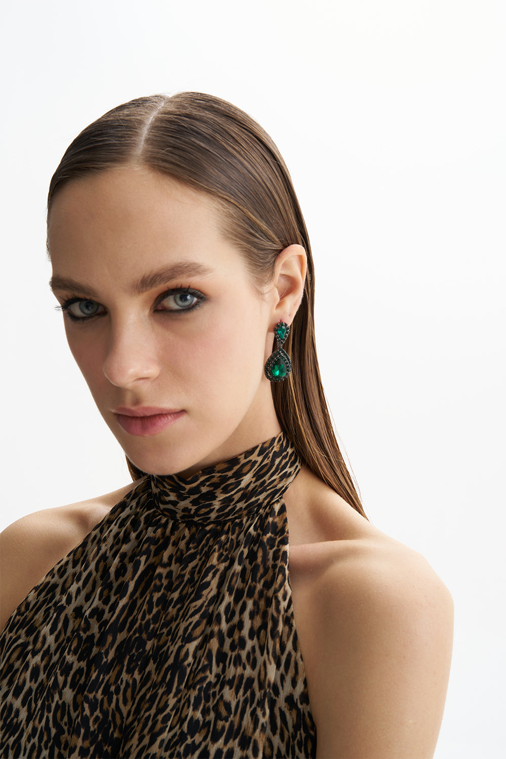 Nicole Green Crystal Drop Earring