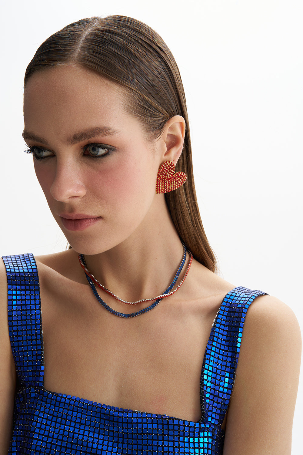 Love Red Crystal Heart Earring