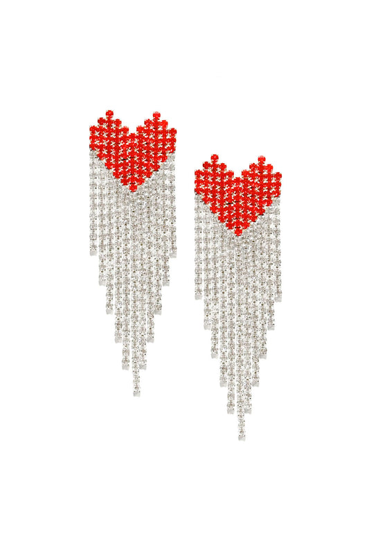 Mia Crystal Red Heart Dangle Earring