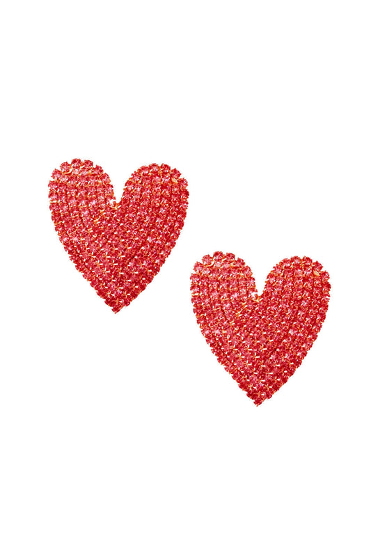 Love Red Crystal Heart Earring