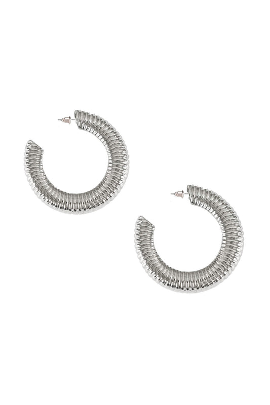 Iris Silver Hoop Earring