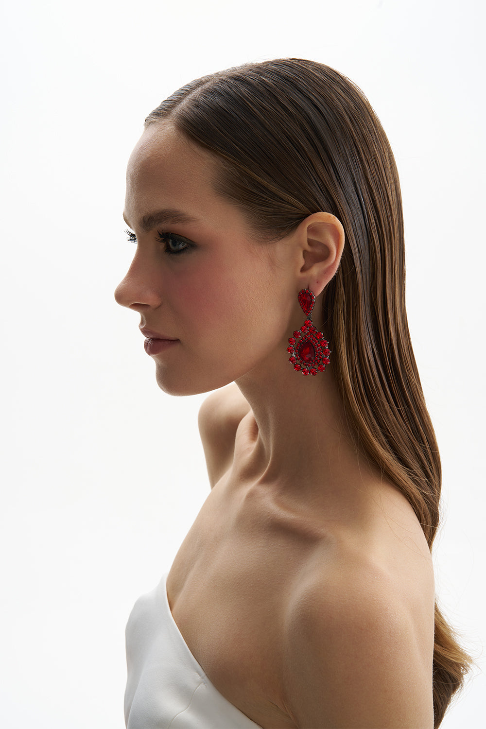 Harper Red Crystal Earring