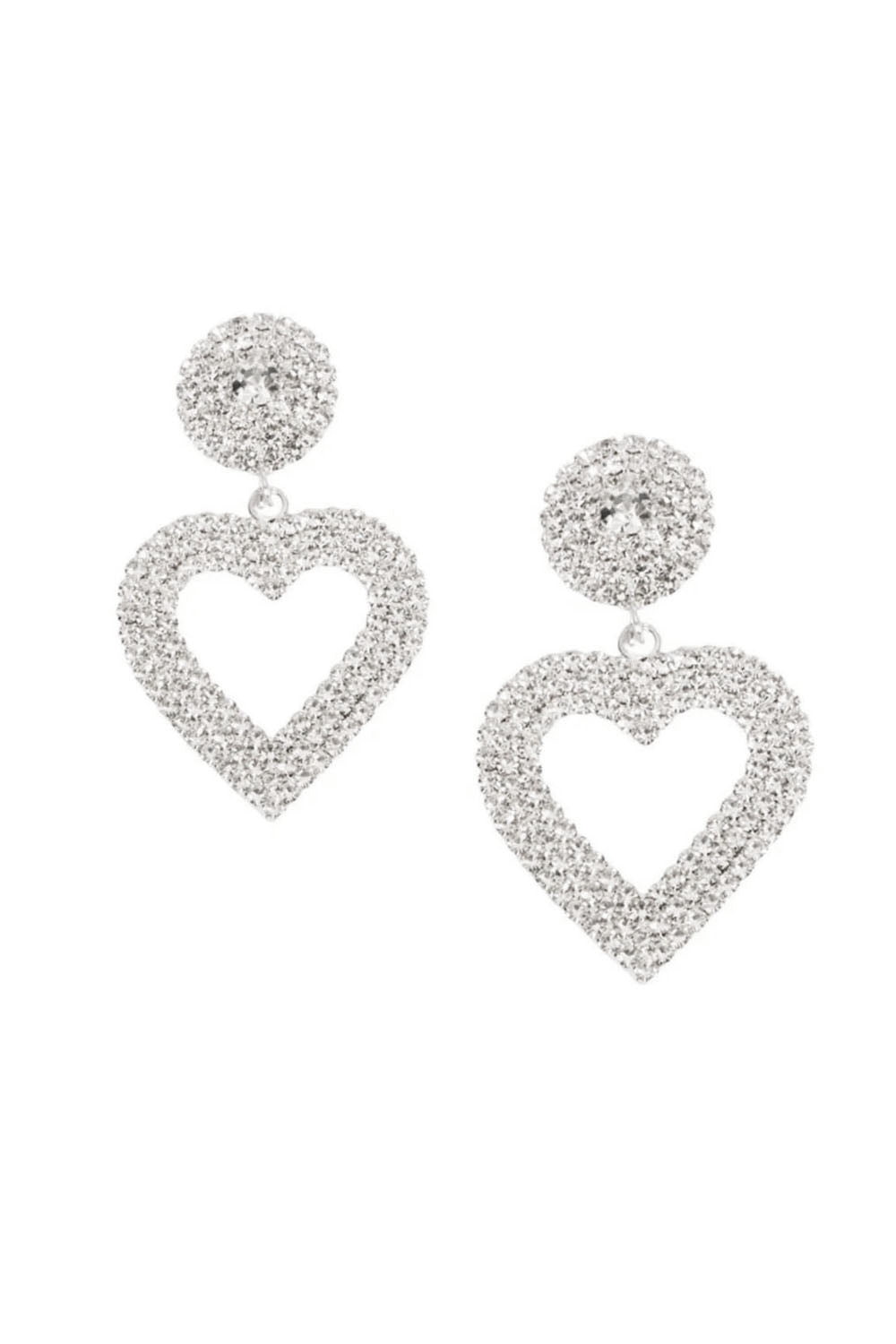 Amy Crystal Heart Drop Earring