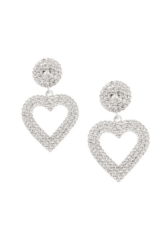 Amy Crystal Heart Drop Earring