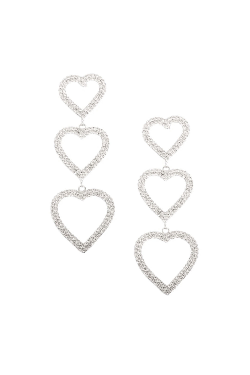 Lola Crystal Three Hearts Drop Earring
