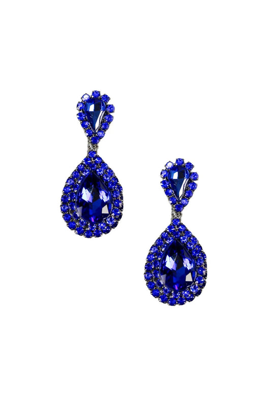Nicole Blue Crystal Drop Earring