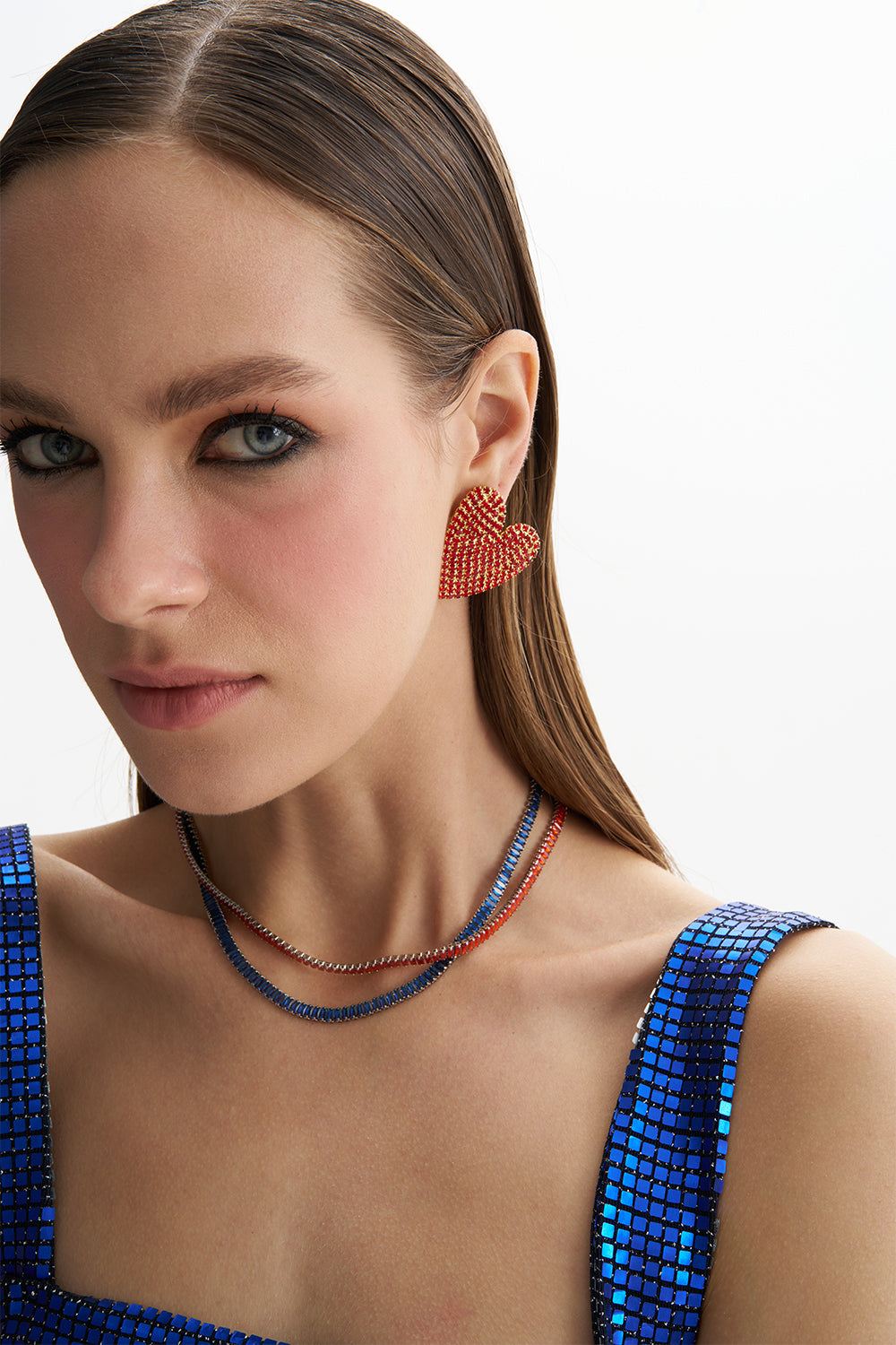 Love Red Crystal Heart Earring